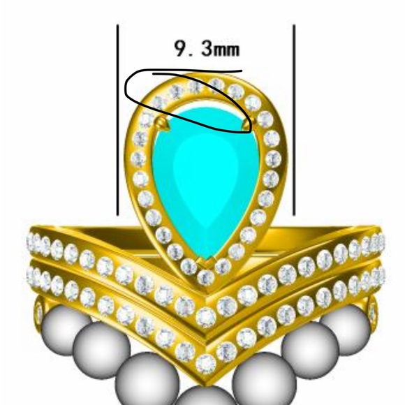 18K White Gold Aquamarine & Lab Grown Diamond Ring - Custom Made - Picture 10 of 10